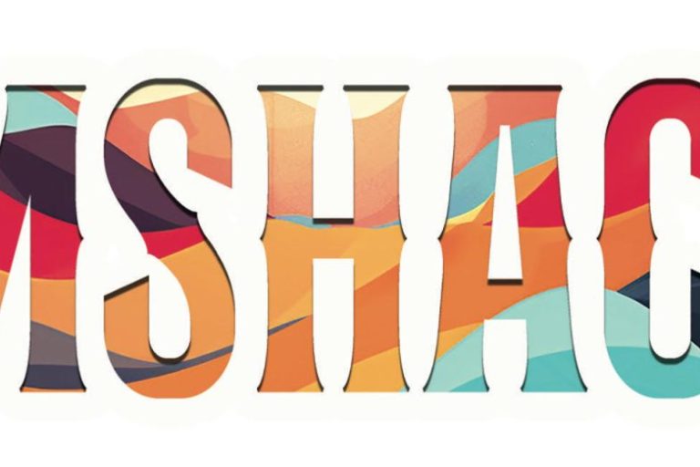 Wordmark 'RAMS GLOBE' in bold multicolor abstract shapes inside the letters. - Clayton, GA