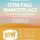 Poster advertising OTM Fall Marketplace in Downtown Clayton, GA with 100+ artists and free admission.
