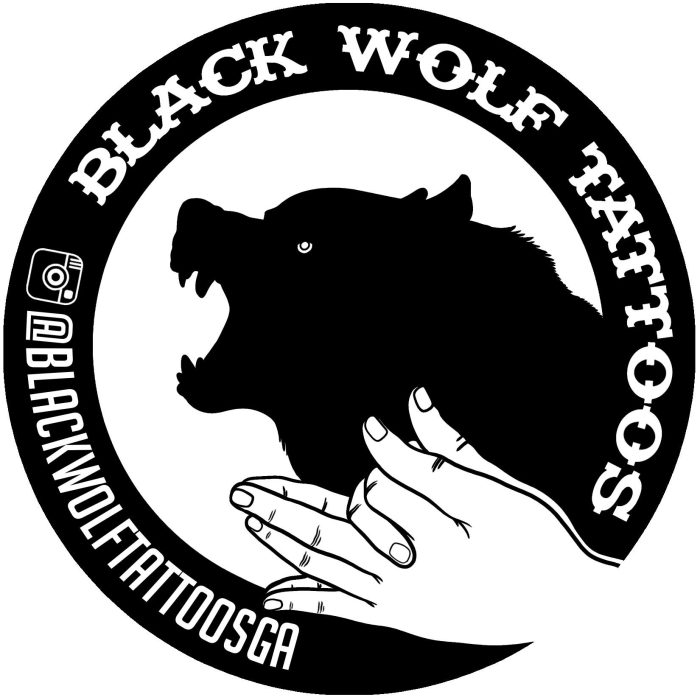 Circular black-and-white logo with a silhouette of a beaver being held in hands, surrounded by curved border text along the edge